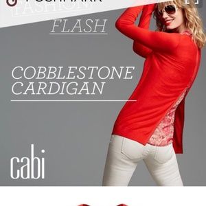 CABi-Small:Cobblestone Red Cardigan Zipper Back